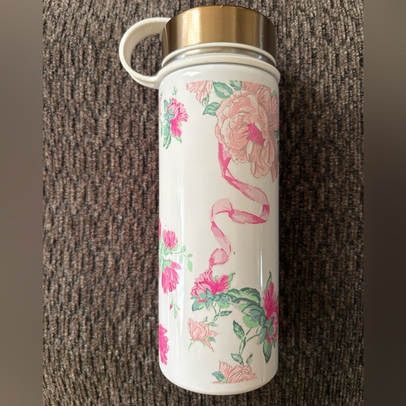 LoveShackFancy x Pottery Barn Teen Water Bottle In Pink Floral Ribbon 17 Oz - Picture 7 of 12